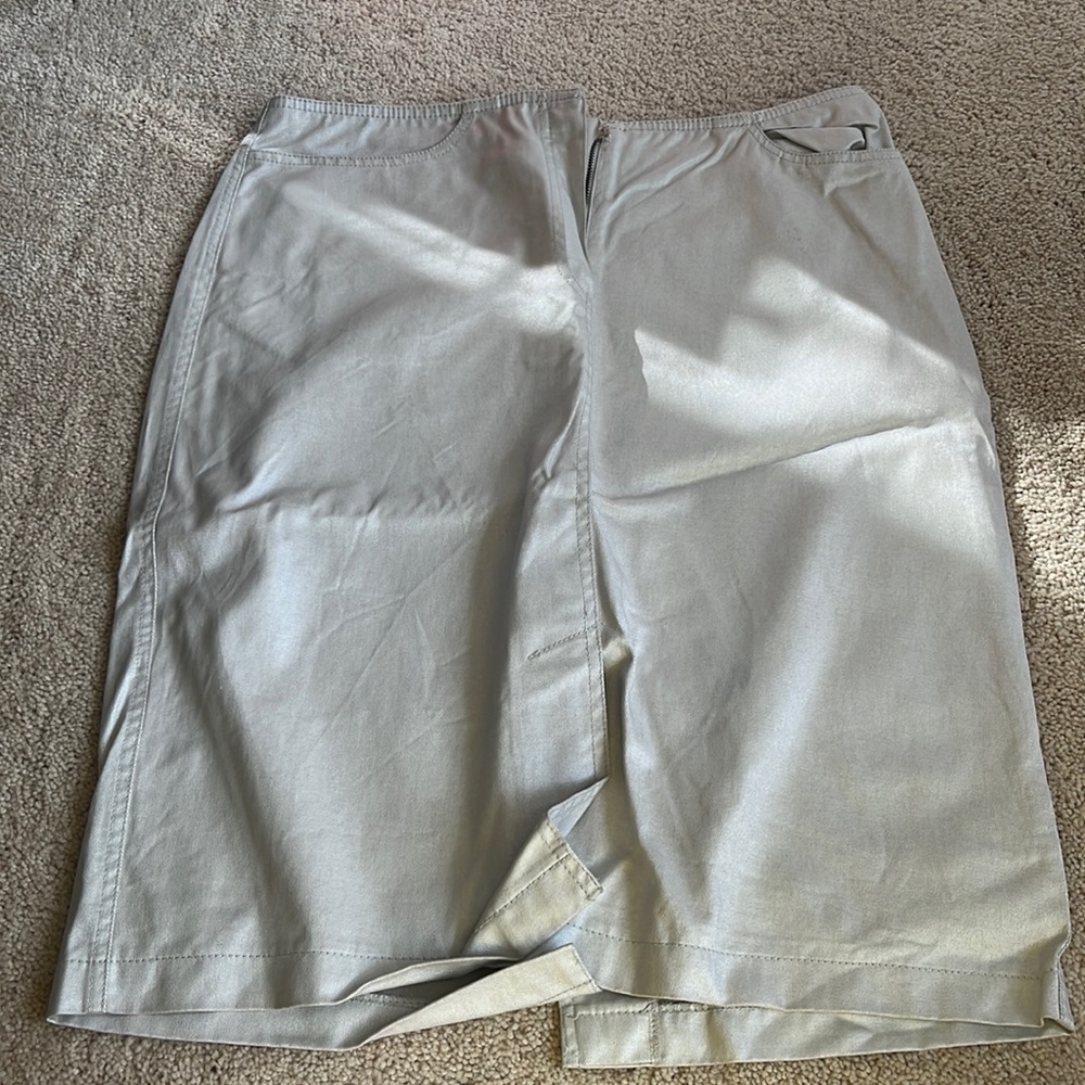 silver skirt with cut out detail front and back